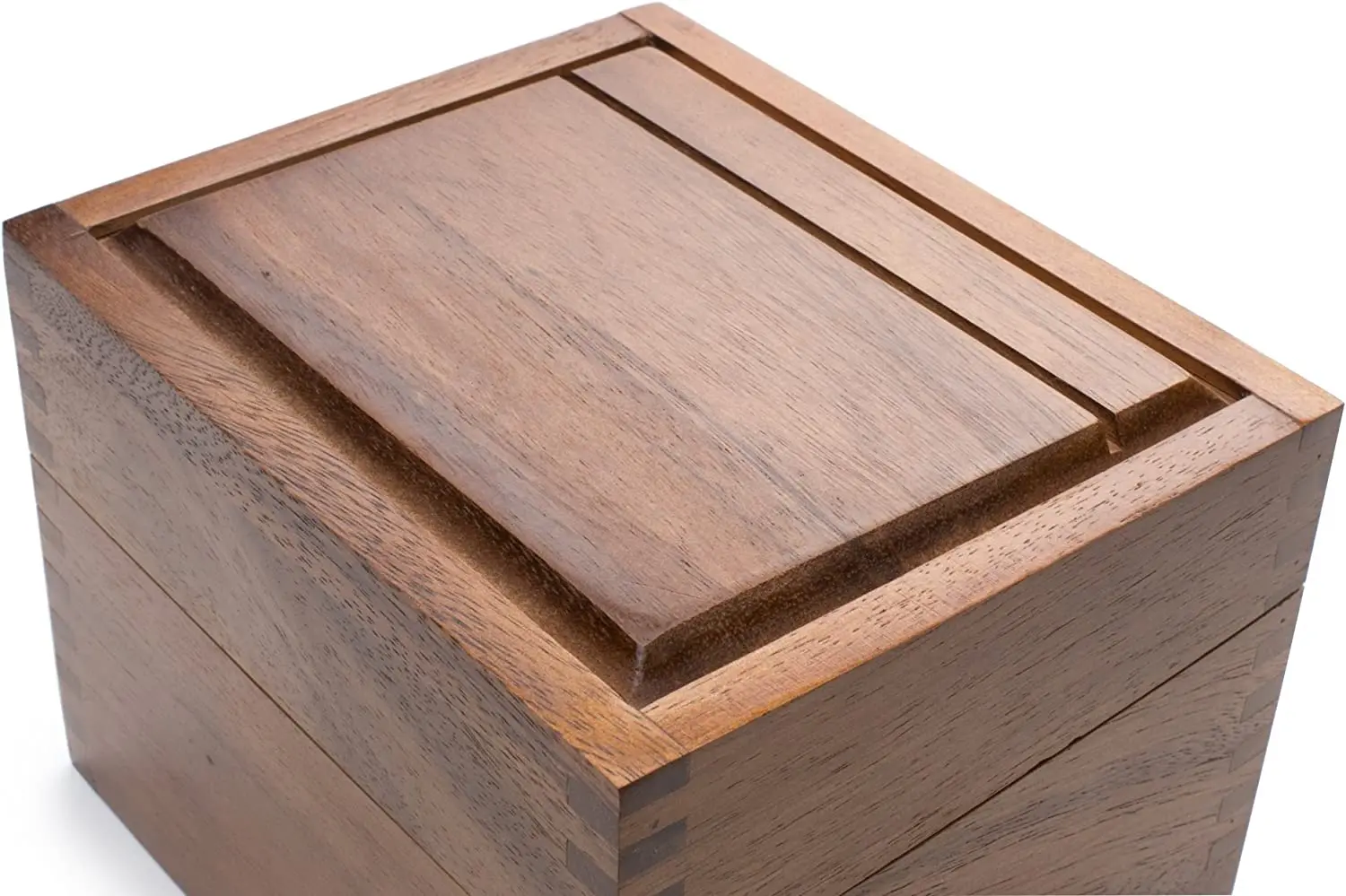 Hot Sales Kitchen Wooden Storage Case Solid Wood Recipe Box with Cards and Dividers