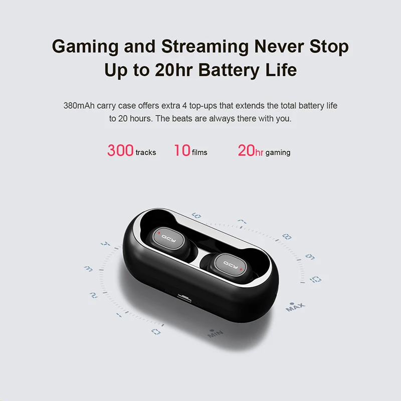 Оригинальная беспроводная гарнитура QCY T1C QS1 TB 5 0 3D стерео TWS двойной микрофон HD для звонков пользовательское приложение
