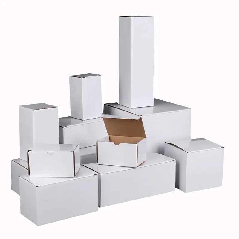 Recycled Customize Gift Craft Kraft Mailer Corrugated White Hard Paper Shipping Packing Boxes