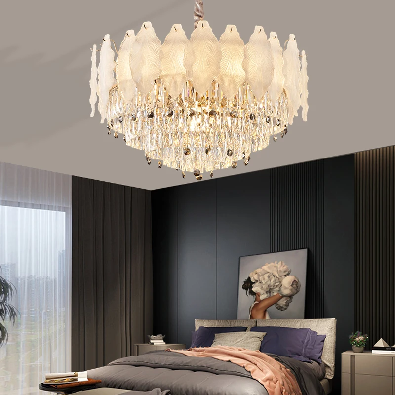 Многоразмерный новый стиль неоклассический вход для молочного стекла листового листа Хрустальная люстра