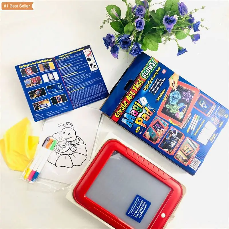 Tablet Grafis WritingTablet Red LED Sketch Board Painting Magic Pad PC Writing Kids Tablet Fluorescence Kids Drawing Table Toys