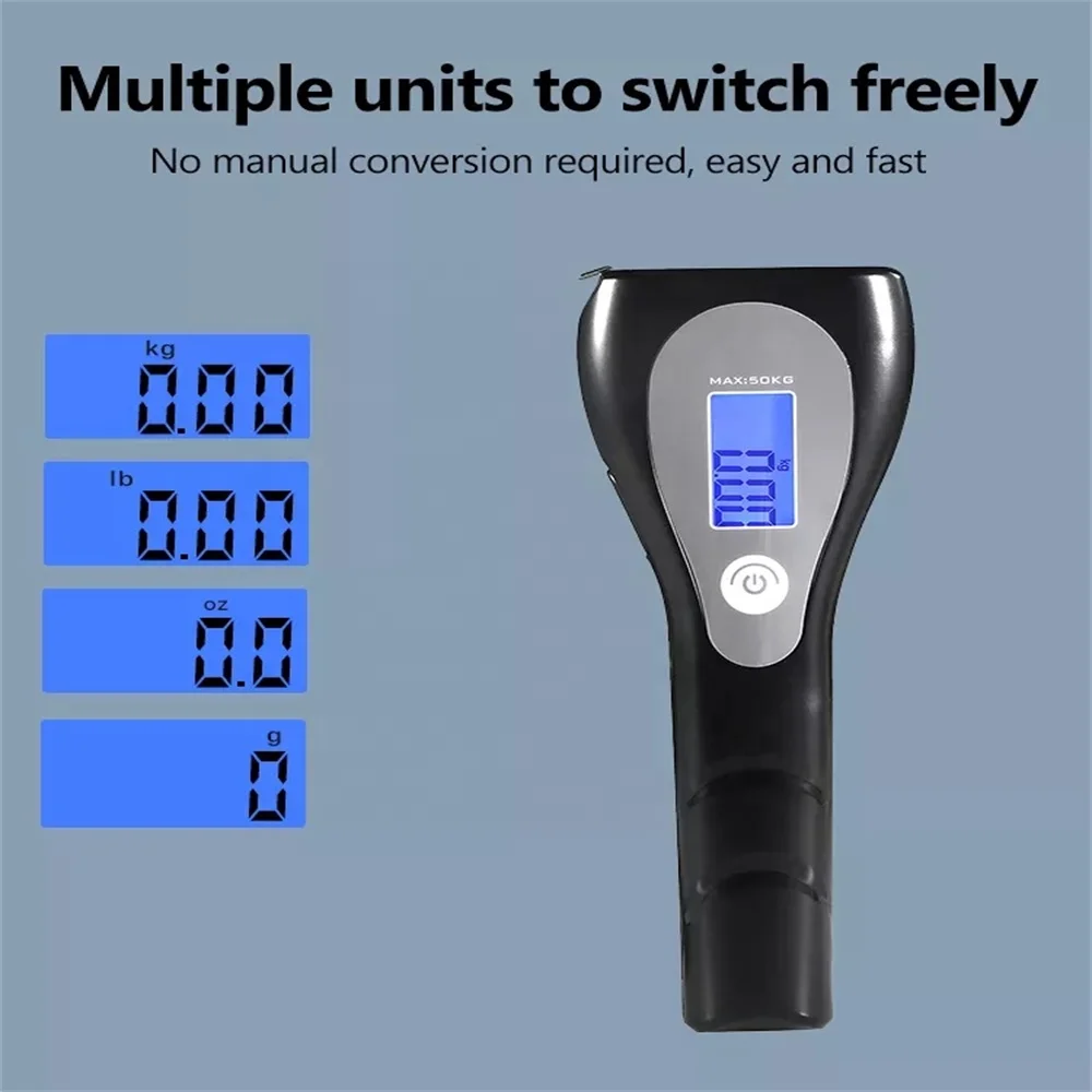 Luggage Digital Scale 50kg Digital Electronic Portable Weighting Scales With Lights and Tape Measure Luggage Scale