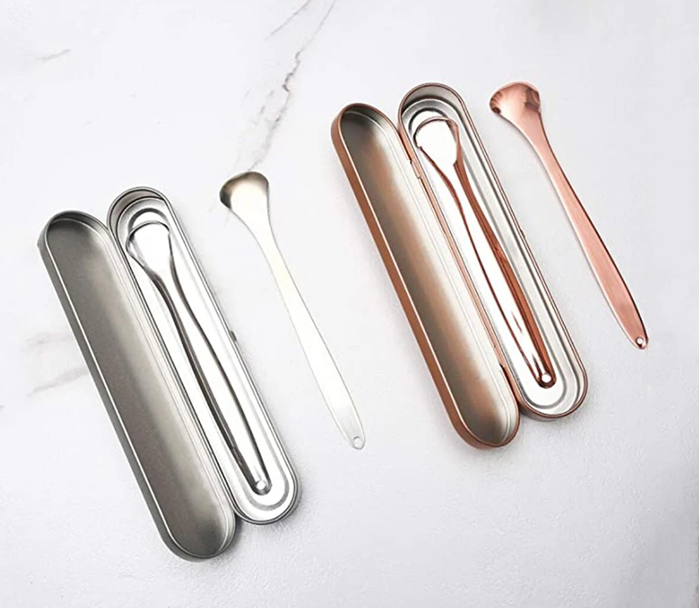 
Health Daily Life Stainless Steel Tongue Scraper, Professional Tongue Cleaner Tools 2pcs/set for Men and Women 