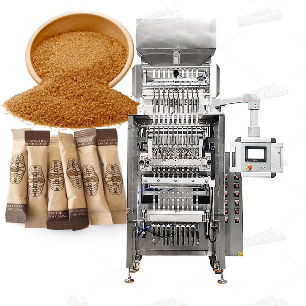 Automatic multitrack brown sugar powder stick sachet packing machine packing machine sugar packet packing machine