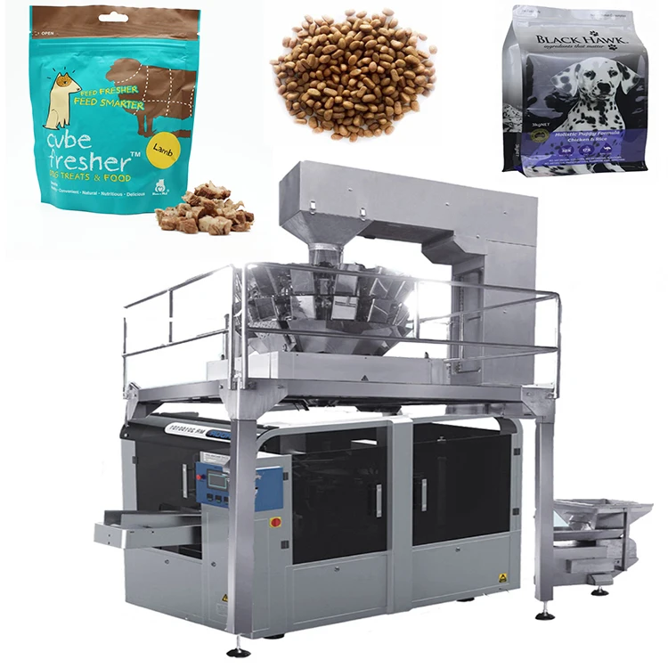 MINGRUI Factory Automatic Stand up Rotary Zipper Bag poly bag packing machine cat litter packing machine