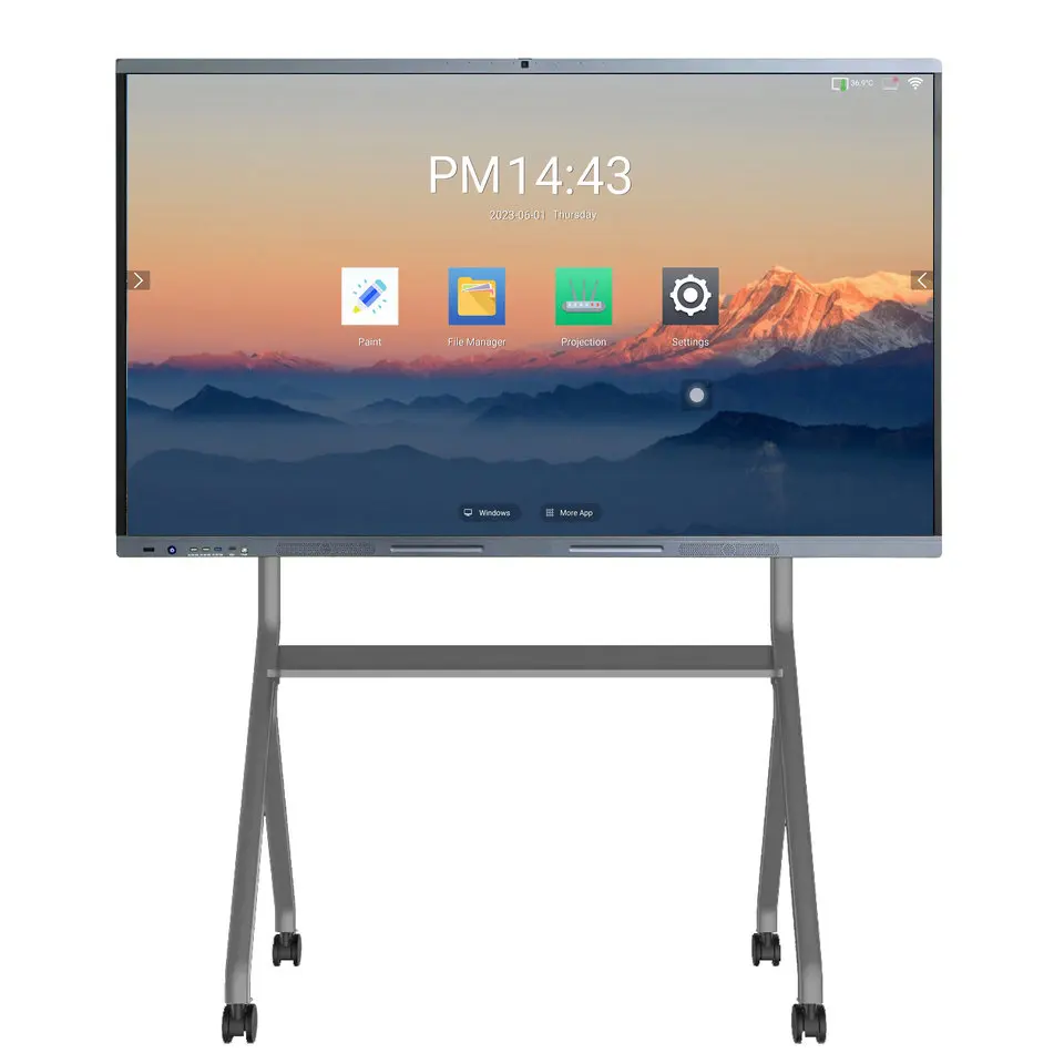 65-inch Smart Interactive Whiteboard for E Learning Computer Panel Mount All LED Black 65 Inch Smart Tv 24 Point IR Touch Panel