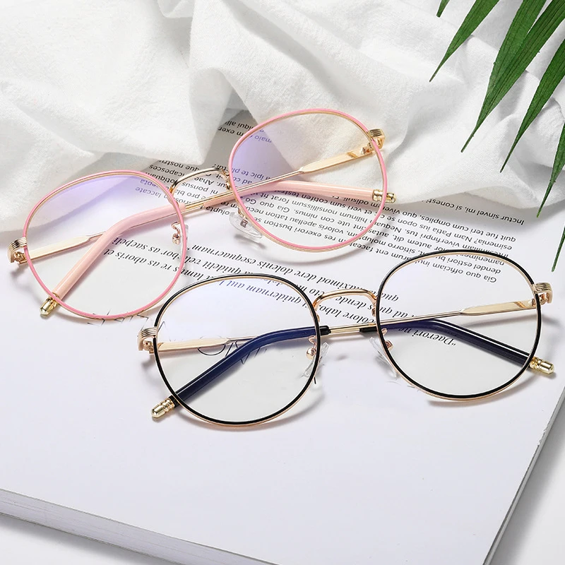 Retro Anti Blue Light Glasses Frame Metal Round Optical Eyeglasses Eyewear For Men Women