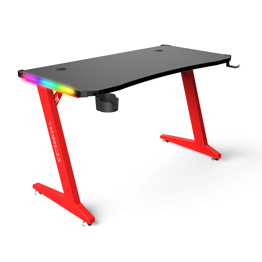Прямая Продажа с фабрики оптовая продажа игровой RGB светодиодный Электронный спортивный стол подстаканником и наушником домашний офисный толстыми стальными ножками