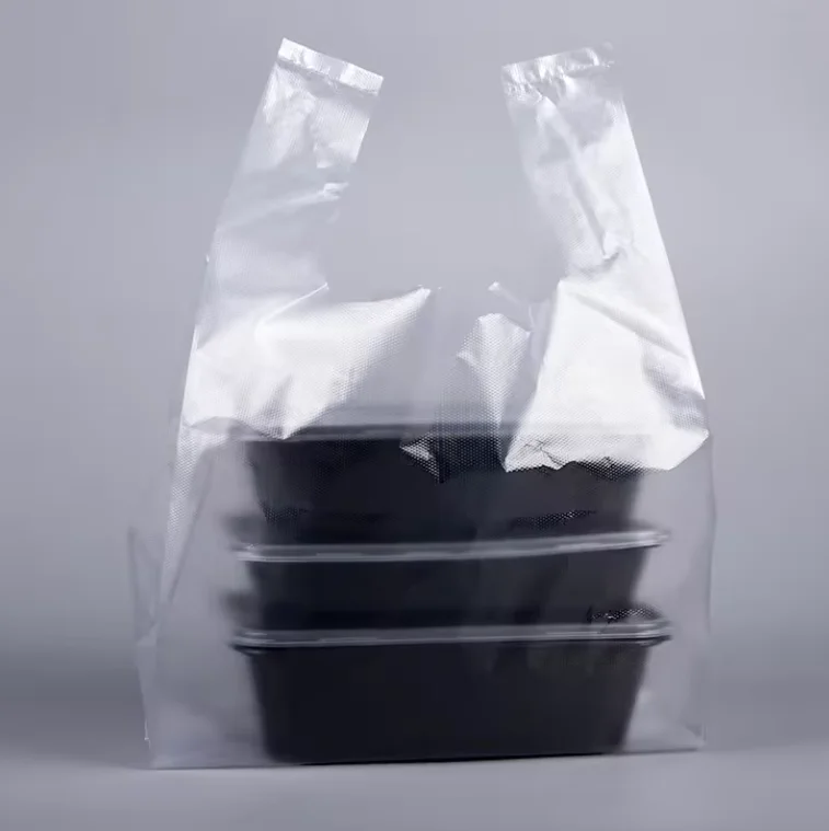 Manufacturer Food Certificate Supermarket Compostable Plastic Packing Take Away T Shirt Shopping Bag Plastic Food Bag