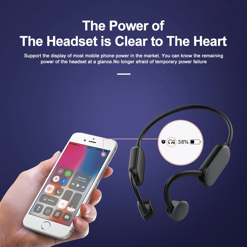 Q50 Bone Conduction Headphones 8GB MP3 Player IPX8 Waterproof Swimming Sports Headset Wireless V5.0 Earphone Hands-free with Mic