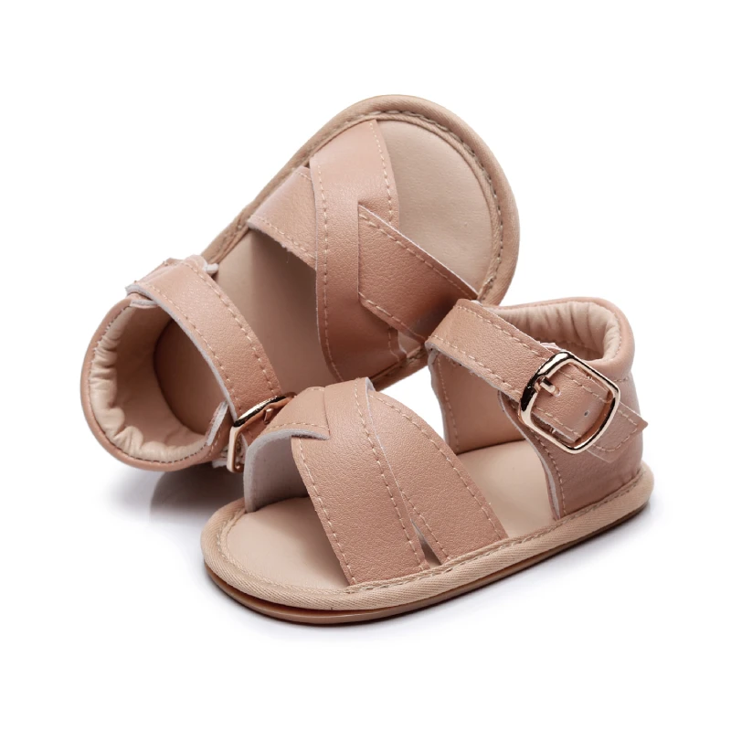2022 Custom Genuine Leather Fashion Summer Shoes Kids Soft Sole Baby Sandal Wholesale