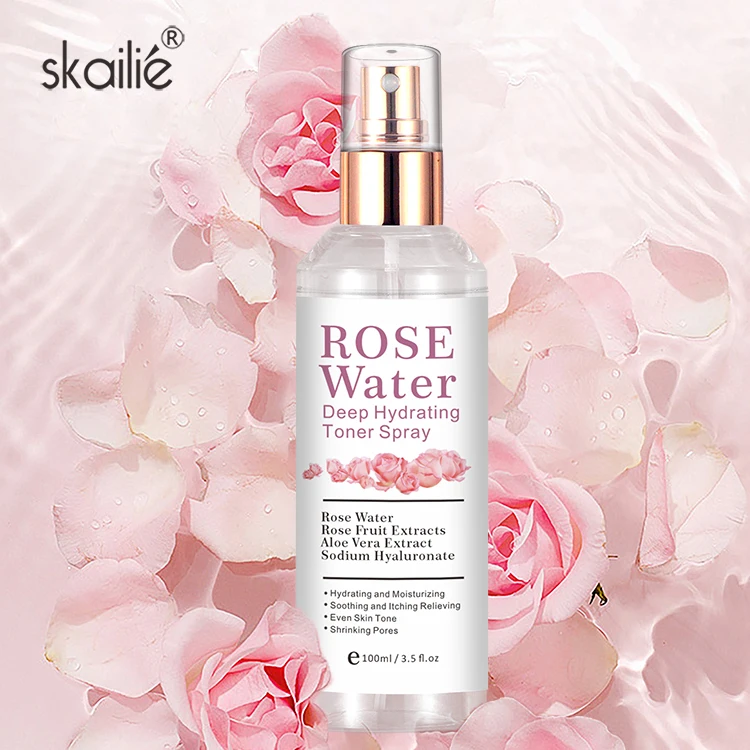 Private Label Korean Moisturizing Skin Care Skincare Natural Organic Pure Rose Water Facial Mist Face Toner Spray For Face