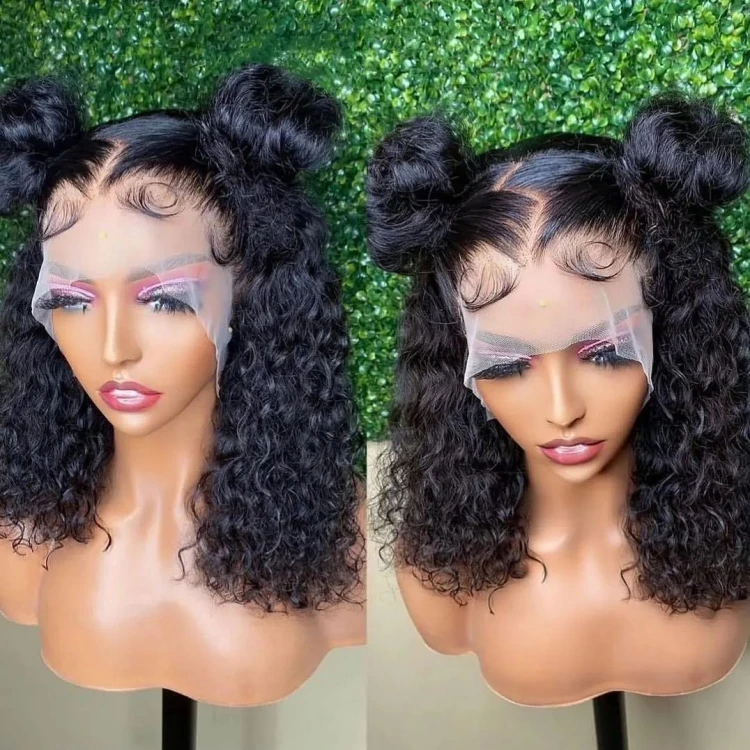 Water Wave 13x4 Lace Frontal Wigs Wholesale Brazilian Human Hair Hd Lace Front Wigs For Black Women Short Human Hair Bob Wigs