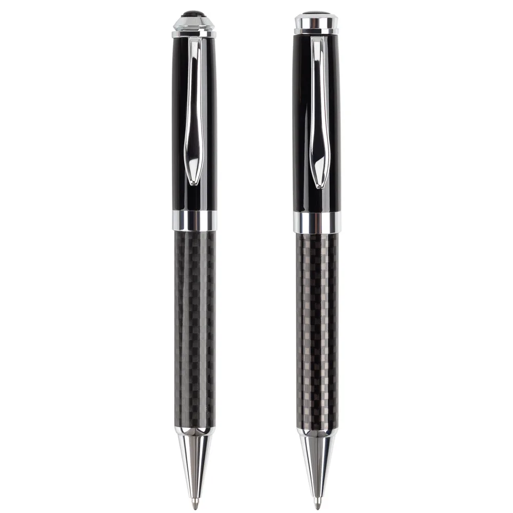 Hot Metal Copper Ball Pen Carbon Fiber Pens Body Customized Design Fountain Roller Ballpoint Pen For Business Gift