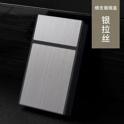 Simple outfit cigarette case Customizable design logo thin smoking box metal clamshell cigarette case