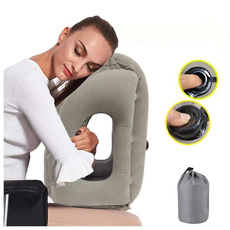 Inflatable Travel Pillow Air Soft Cushion Trip Portable Innovative Products Body Back Support Portable Air Blow Neck Pillow