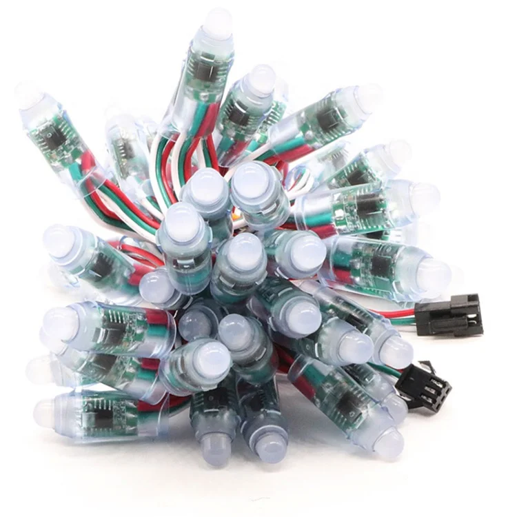 WS2811 IC Адресуемая RGB 12 мм Светодиодная струна полноцветная В светодиодная Пиксельная модуль Водонепроницаемая IP68 точка интеллектуальная струнная лампа