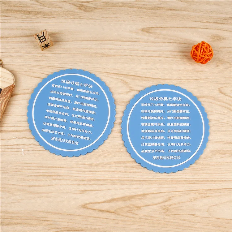 Hot Selling Soft PVC Round Shape Good Material Silicone Rubber Printed Portable Drink Customized Logo Beer Coaster