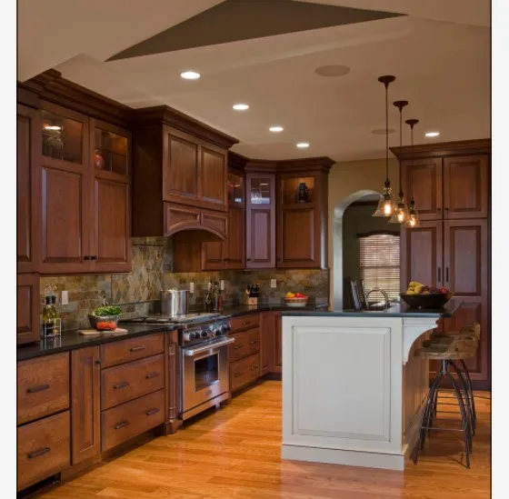 Gorgeous integral cheapest American style solid wood kitchen cabinet