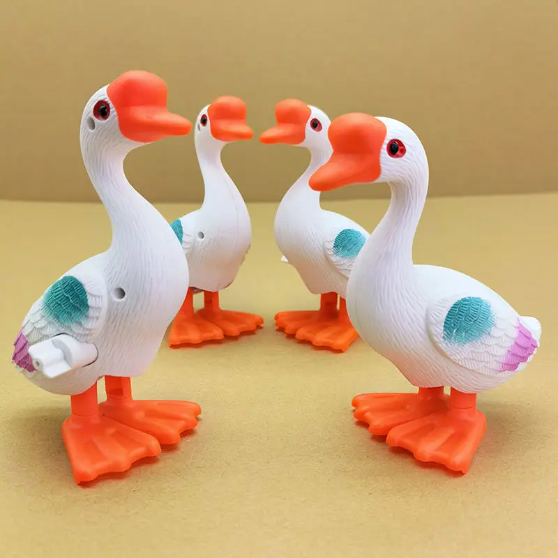 White Wind Up for Kids Funny Classic Toy Walking Goose Clockwork Plastic Wind-up Toys