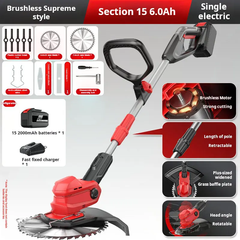 Electric Mower small household handheld weeding machine rechargeable lawn pruning lithium battery grass trimmer Agricultural