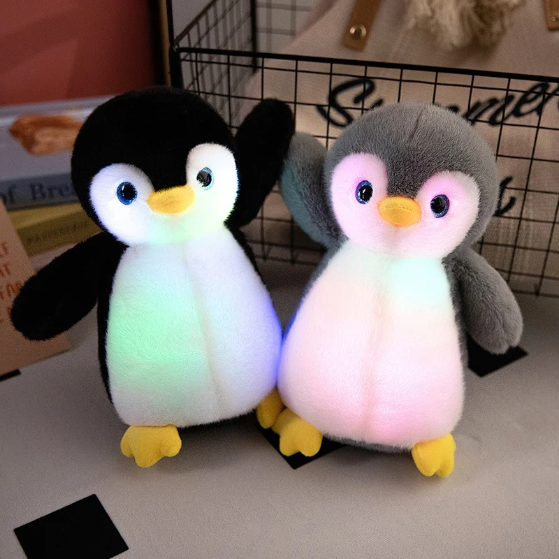 Wholesale Custom Luminous Penguin Plush Animal Toy Soft Cotton Fabric with LED Lights Cute Style for Kids PP Filling
