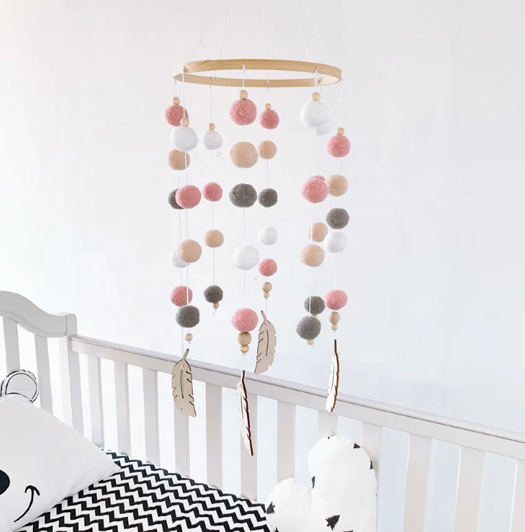 Baby Crib Nursery Mobile Toy Handmade Woven Decor Hanging Ornament Macrame Kids Room Decor
