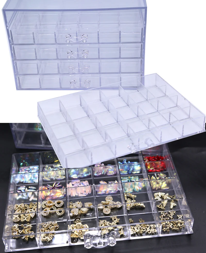 Professional 5 Layers Empty Press On Nail Tip Packaging Jewelry Box