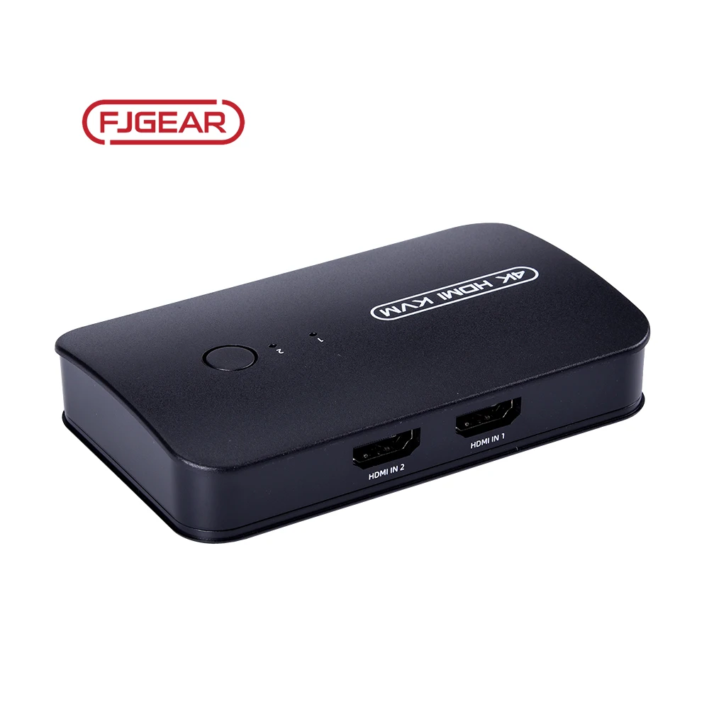 FJ-HK201 FJGEAR Manual 4K 2 Port 2 in 1 out USB2.0 Hdmi HD video Kvm switch Support 3840*2160/30Hz Resolution HDMI KVM Switch