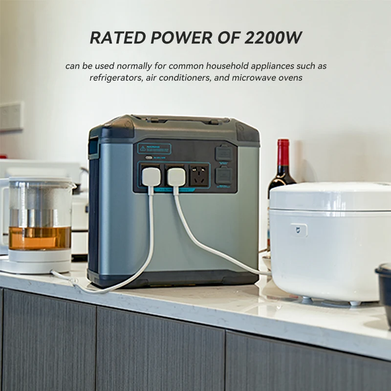 Eu Warehouse AC 2200W UPS Solar Panel Powered Battery Kit Bank Supply Shenzhen Secure Rechargeable  2KW Portable Power Station