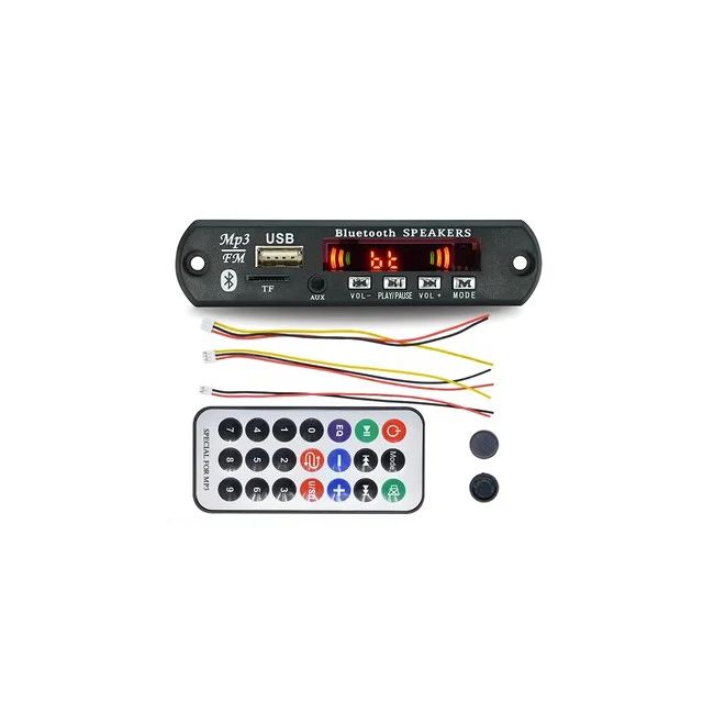 Hot Sale MP3 Player audio player Module SD Card Slot / USB / FM / Remote Decoding Board 12V