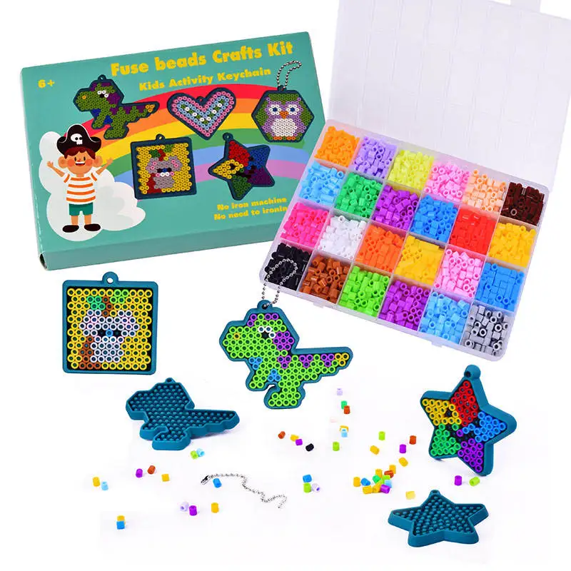 Factory Price Wholesale Fuse Beads 5mm Puzzle Game Educational Toy Hamas Perler Beads Accessories Ironing Craft Kit