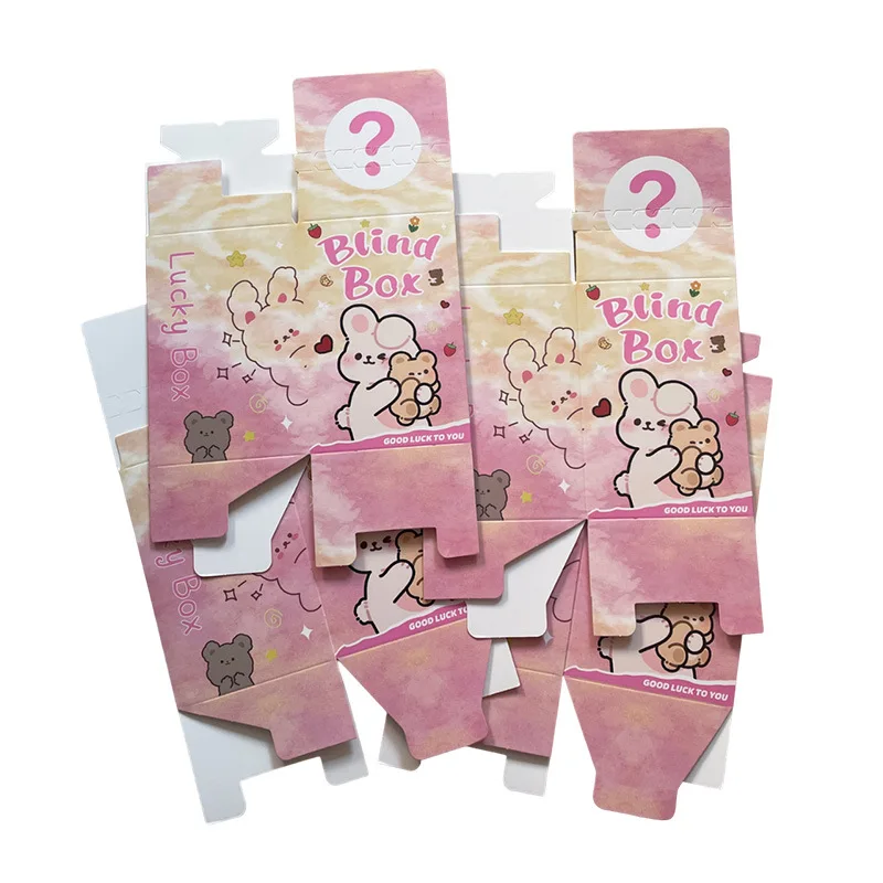Hot Sales Custom Logo Delicate Pink Cardboard Mystery Gift Box for Shoe Model or Keychain,12-Piece Surprise Party Flip Blind Box