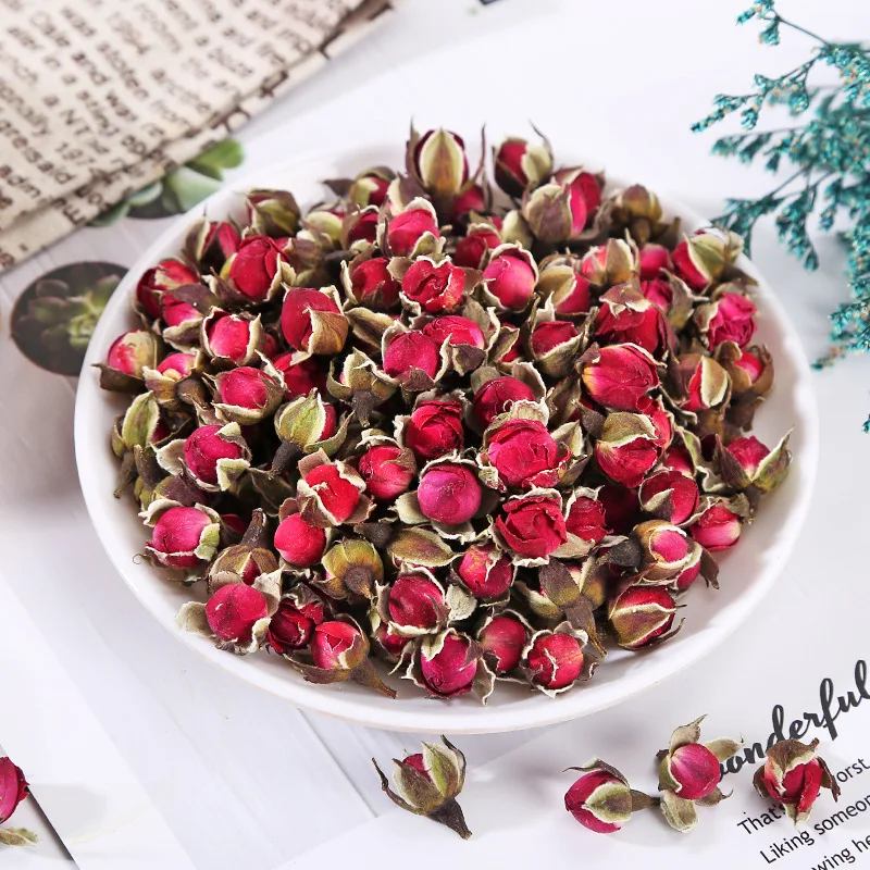 Factory Wholesale Dried Rose Flower New Season Flower Tea Rose Pental Gold Rimmed Roses
