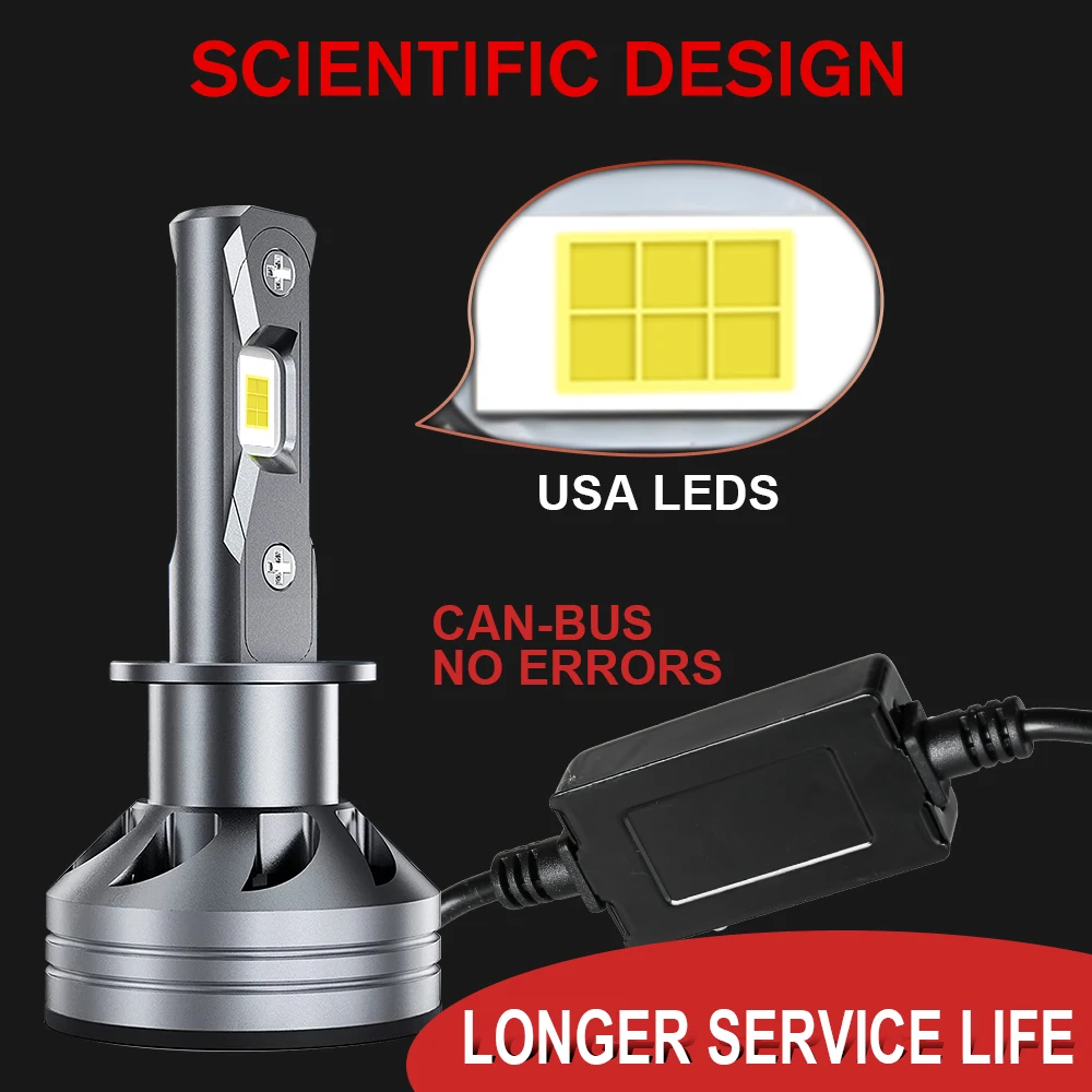 
Canbus H4 H7 Led Headlight Bulb for Car HB3 H11 H1 9005 9006 Led Lamps Car H4 Kit 12V Super Bright 16000lm Led Bulb for Auto Car 