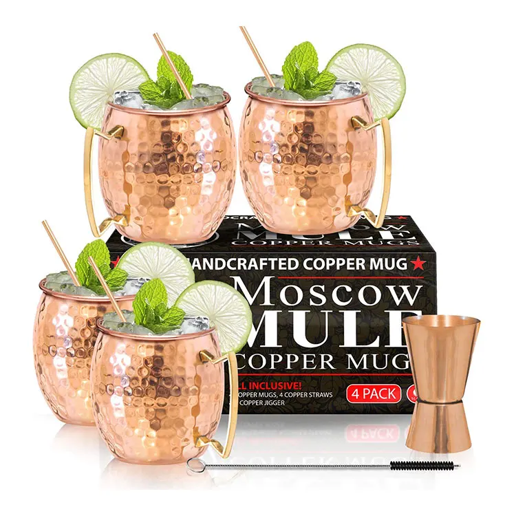 Factory Manufacturer Custom With Logo 18Oz/16Oz Sublimation Copper Plated Stainless Steel Moscow Mule Mug