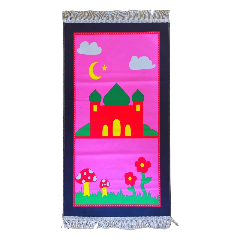 
Arabic Kids Children Prayer Mat Islamic Pray Rug Namaz Carpet eid gift Cartoon mix design 48x90cm 