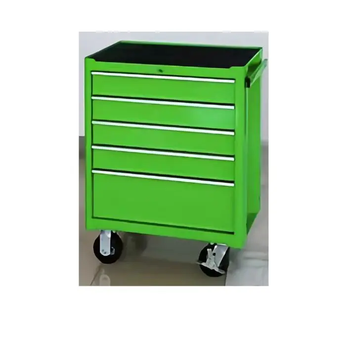 Professional Movable 5-Drawer Cabinet Style Toolbox with Handle Customizable OEM Tool Storage Solution