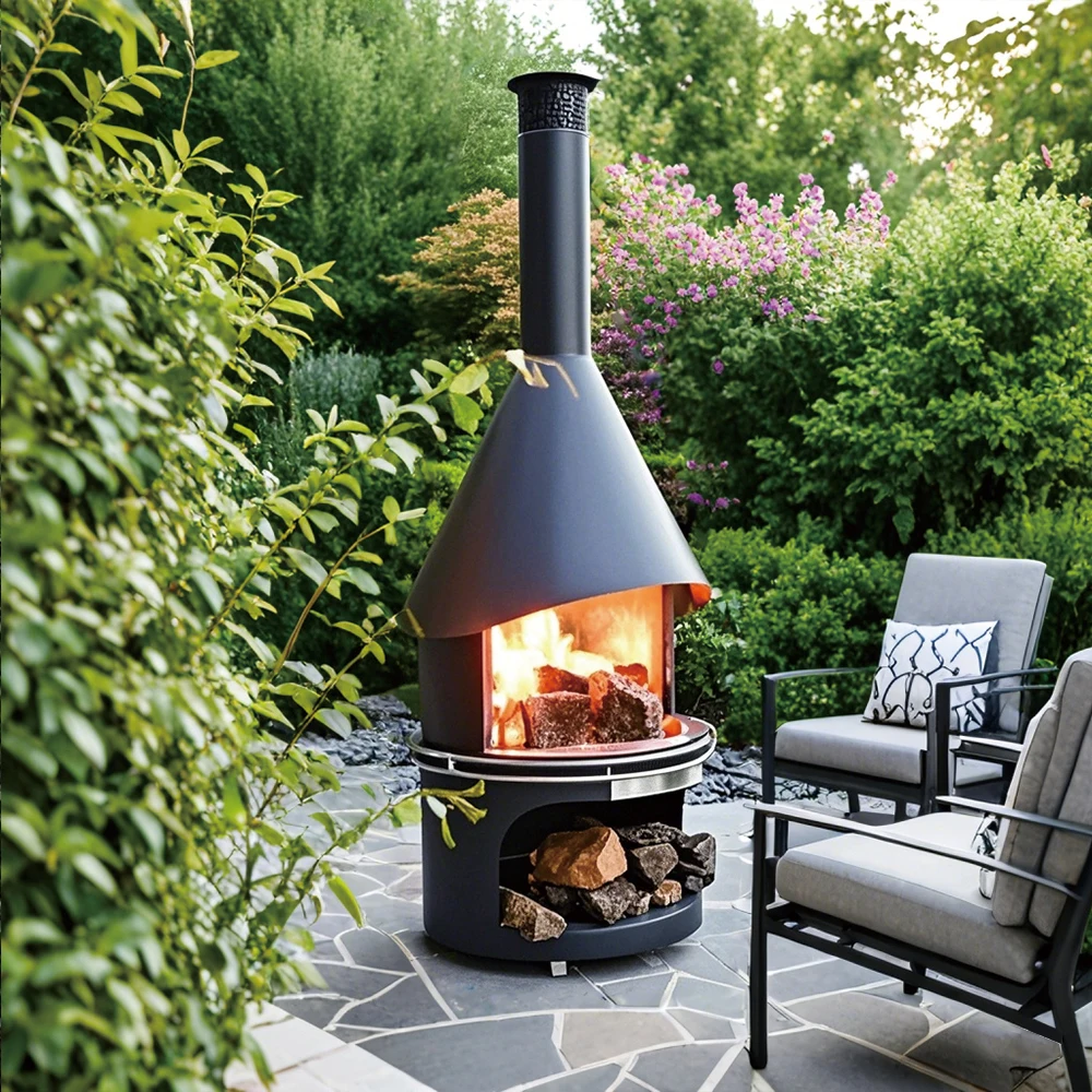 Customized outdoor Modern Freestanding Cast Iron Stove Fireplace Wood Burning Stove Fire Heaters for Winter