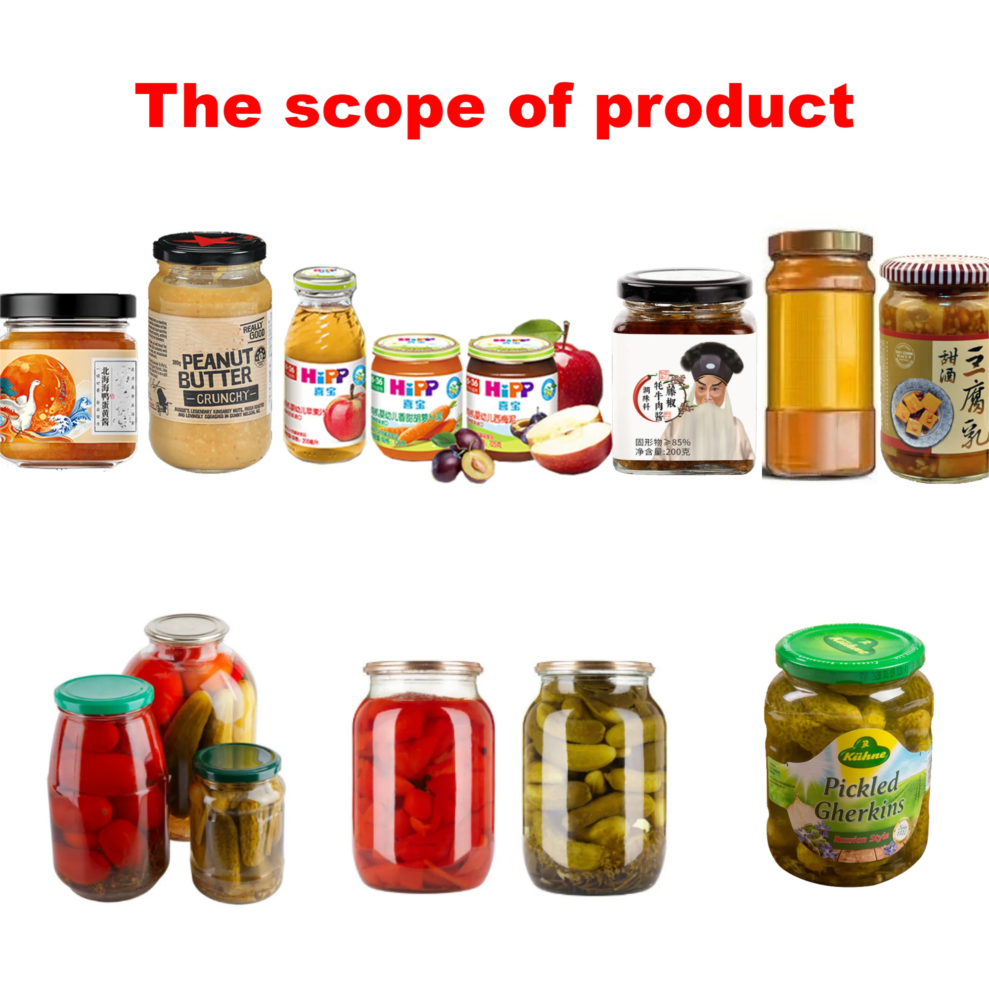 Automatic mini cucumber olive pepper chili cabbage pickle brine glass bottle jar filling capping packing machine production line