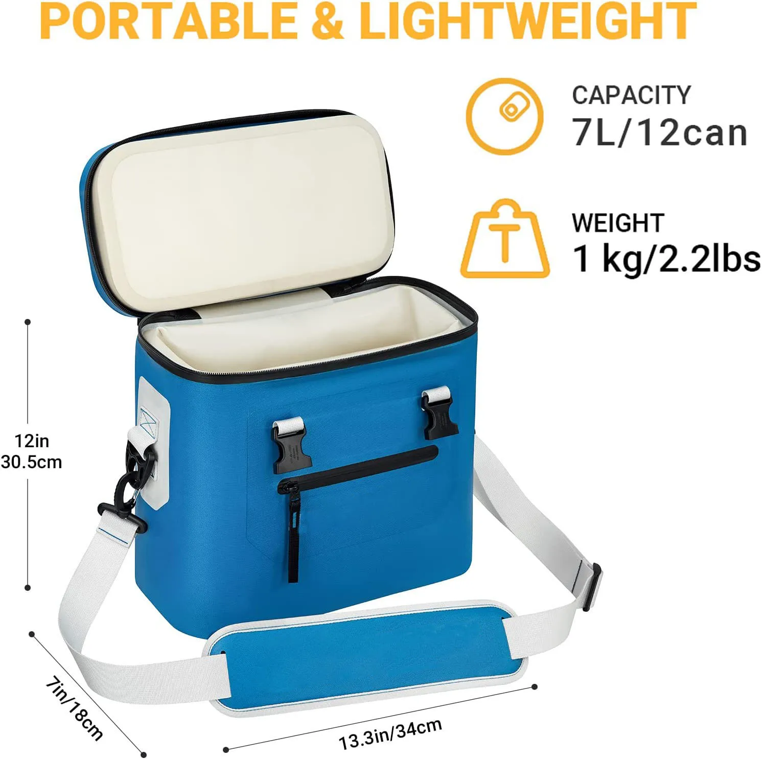 Wine Cooler Bag 8 Bottles Ice Cooler Bag Insulated Beer Carrier Freezable Cans Cooler Box for Picnic Dinner