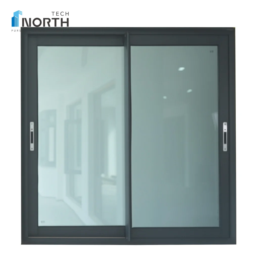 Черное раздвижное окно NorthTech NAFS, хорошее качество, звукостойкий подвал, раздвижные окна для жилых помещений