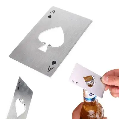 Creative Bottle Openers Poker Aces Stainless Steel Beer Openers Bottle Cap Remover Kitchen Bar Gadgets