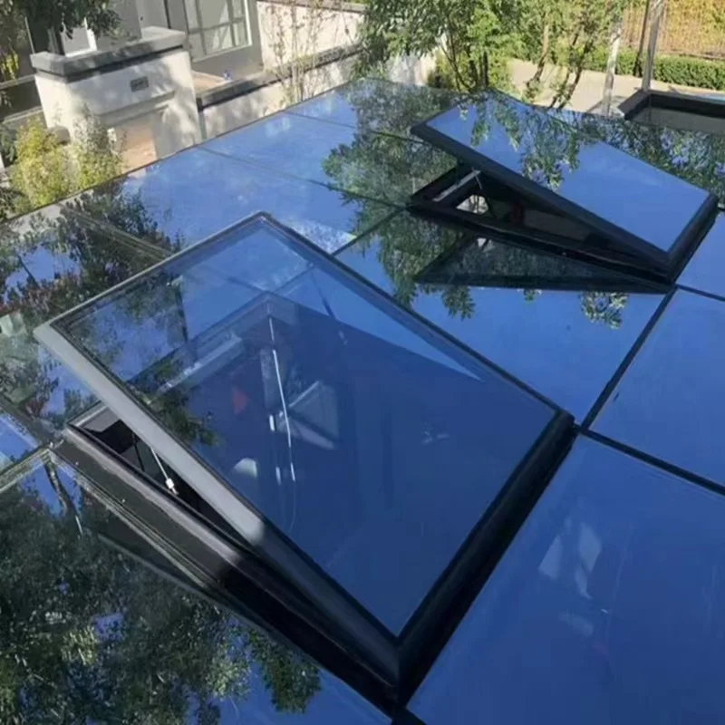 German style house aluminum auto venting double glazed glass roof skylight window
