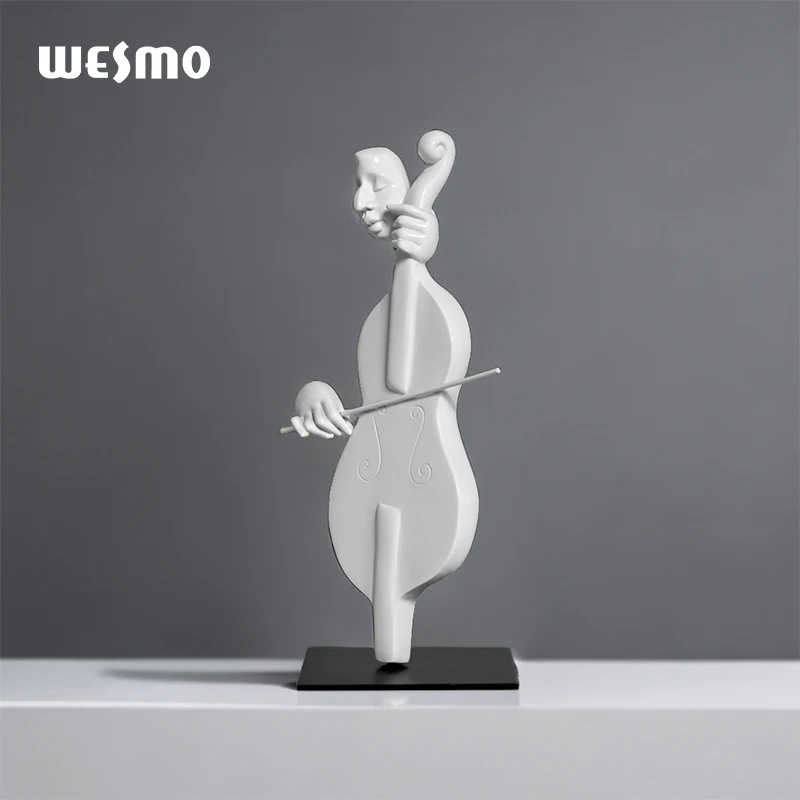 Nordic Hot Sale Abstract Sculptures Decoration for Home Other Home Decor Elegant Cellist Resin Tabletop Ornament
