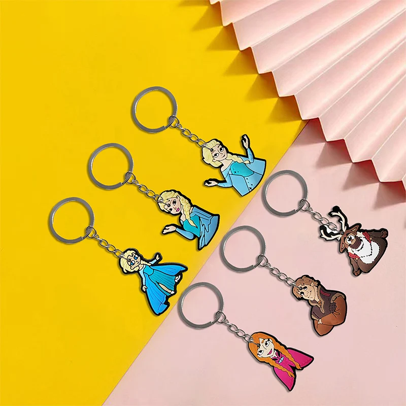 Gift Product Silicone PVC Rubber Different Character Pattern Movie Character Frozen Keychains