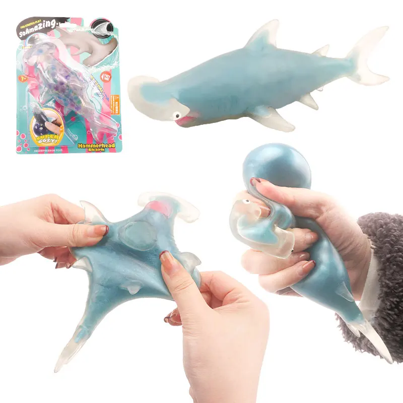 Novel Toys 2023 Squeeze Toys Fidget Dolphin Shark Whale Custom Worm Anti Anxiety Soft Pu Squeeze Toys For Adults