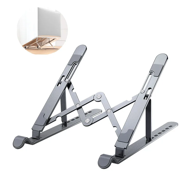Алюминиевый держатель для ноутбука сплав Подставка для ноутбука силикагель Регулируемая Складная портативная Нескользящая подставка для ноутбука для всех ноутбуков