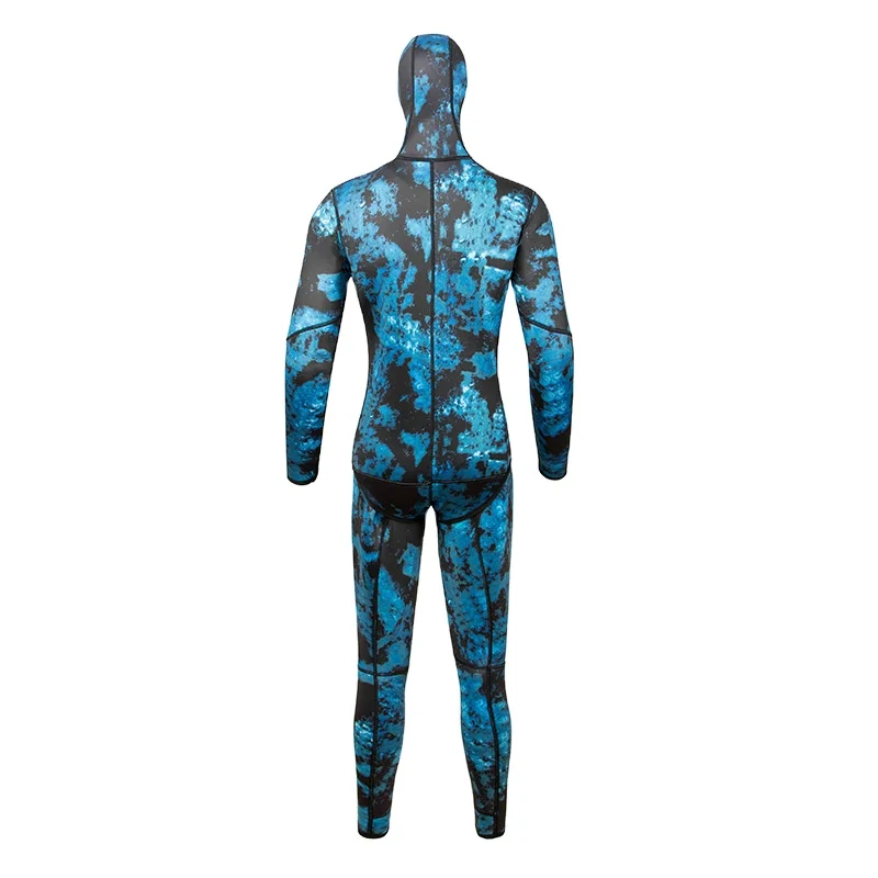 3 мм цветной Камуфляжный красный неопреновый 2-компонентный Мужской гидрокостюм для подводной охоты с капюшоном открытыми ячейками