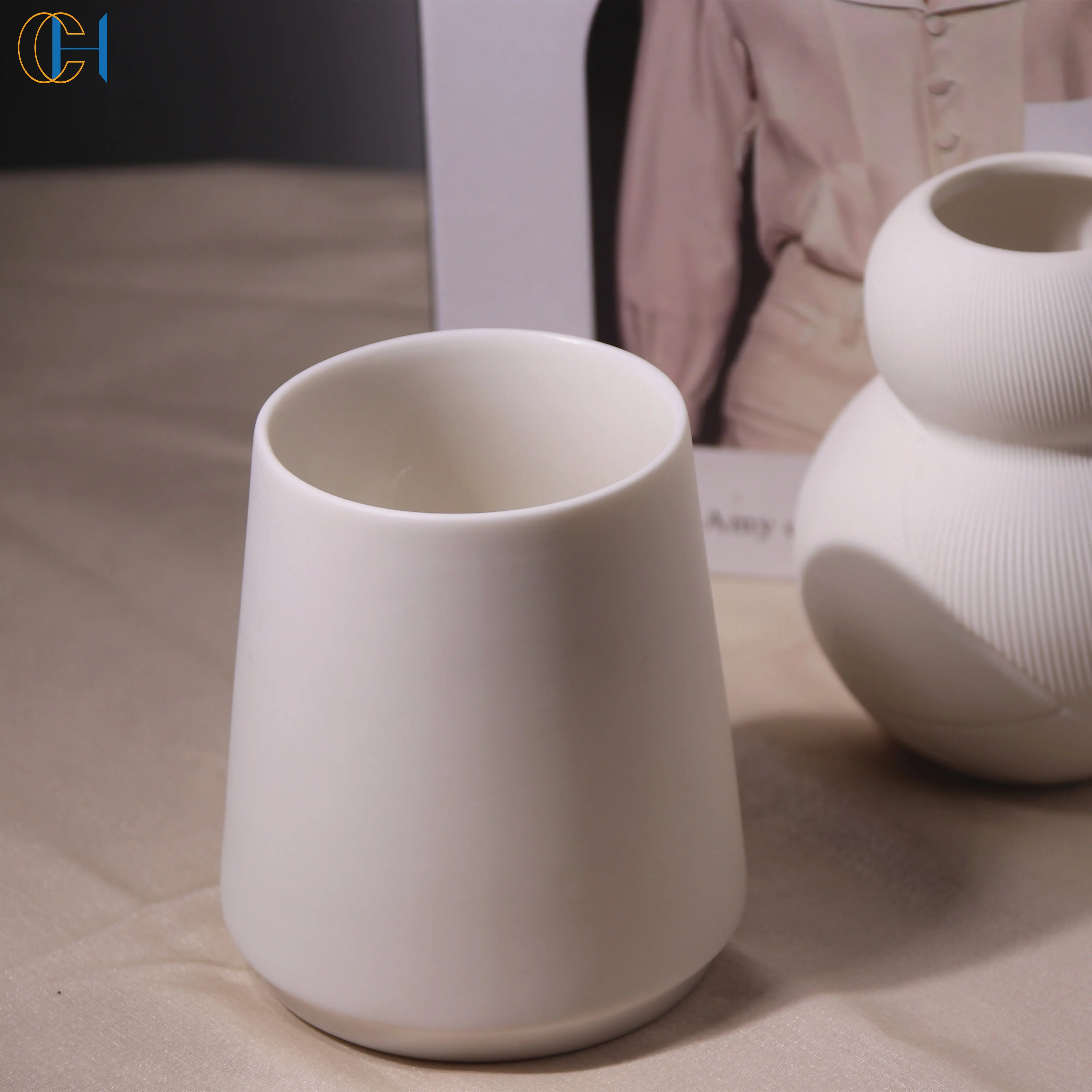 C&H Multi-use Plant Pot Empty Soy Wax Porcelain Candle Vessel